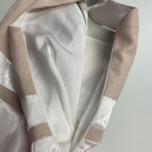 GIANNI BINI, Ivory & Tan dress, Sz 0, Party, 1/2 exposed zipper in front - Picture 7 of 11